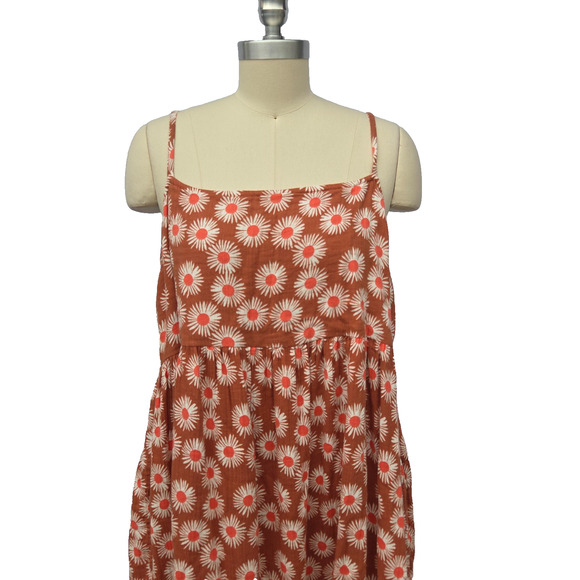 Hanna Andersson Maxi Dress Size L White Daisy Canyon Muslin Sleeveless Pockets - Picture 2 of 9
